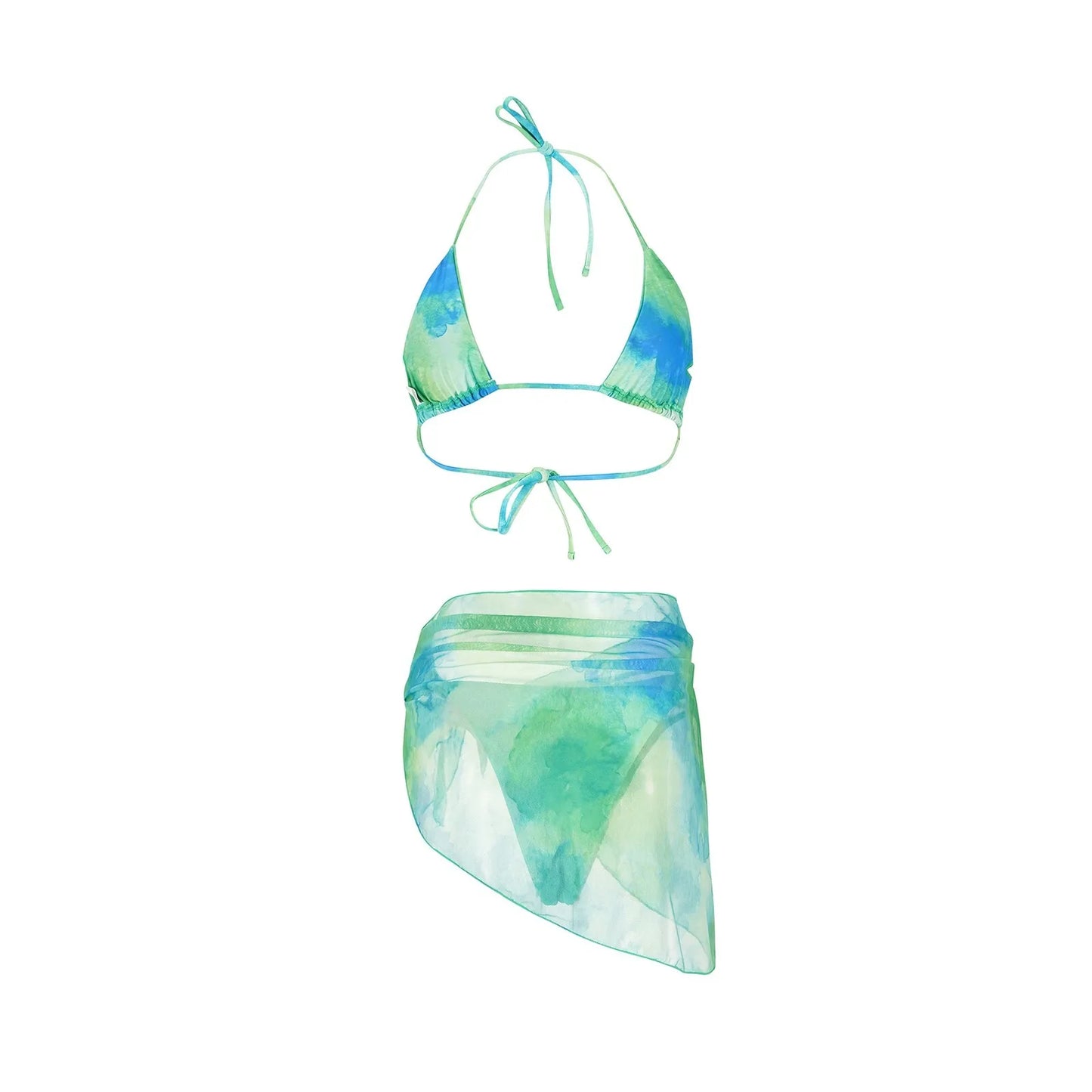 3 Piece Floral Bikini Set with Cover Up for Women Beach Vacation Swimwear