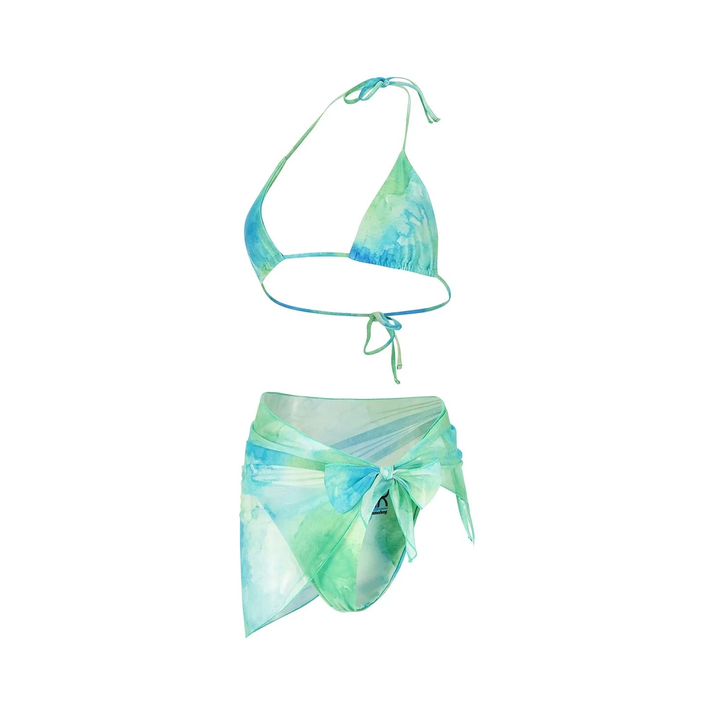 3 Piece Floral Bikini Set with Cover Up for Women Beach Vacation Swimwear