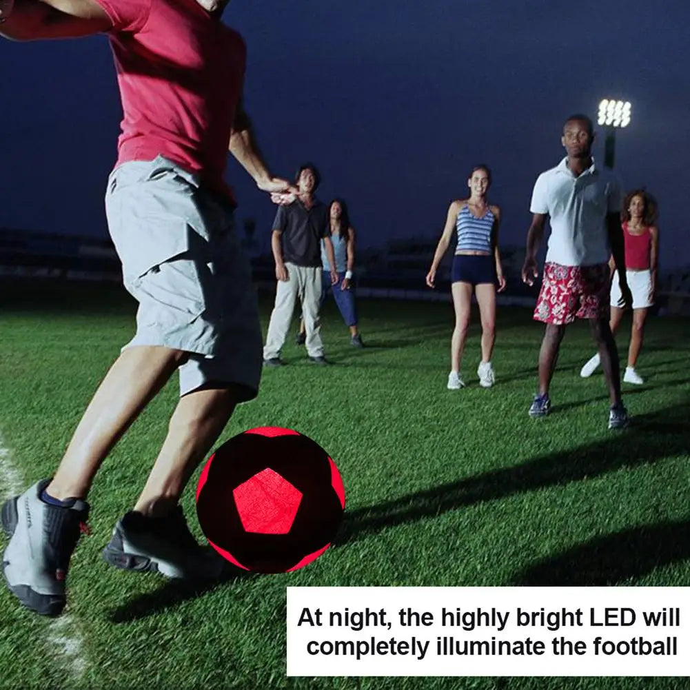 LED Glow Soccer Ball for Night Training - Bright Light Up Luminous Football