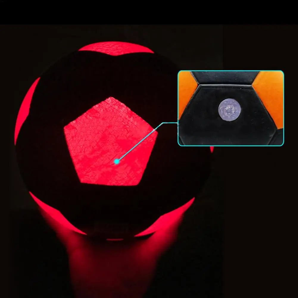 LED Glow Soccer Ball for Night Training - Bright Light Up Luminous Football