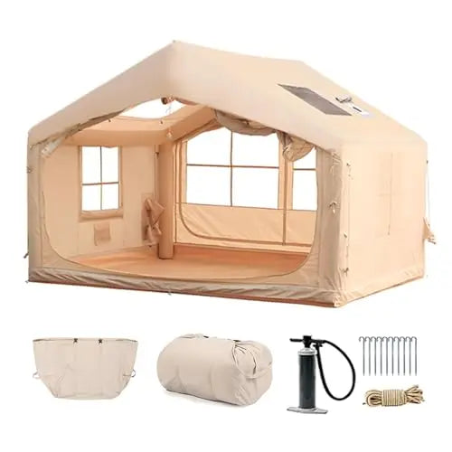 Inflatable Camping Tent for 6-8 People Quick Setup 4 Season Waterproof Tent