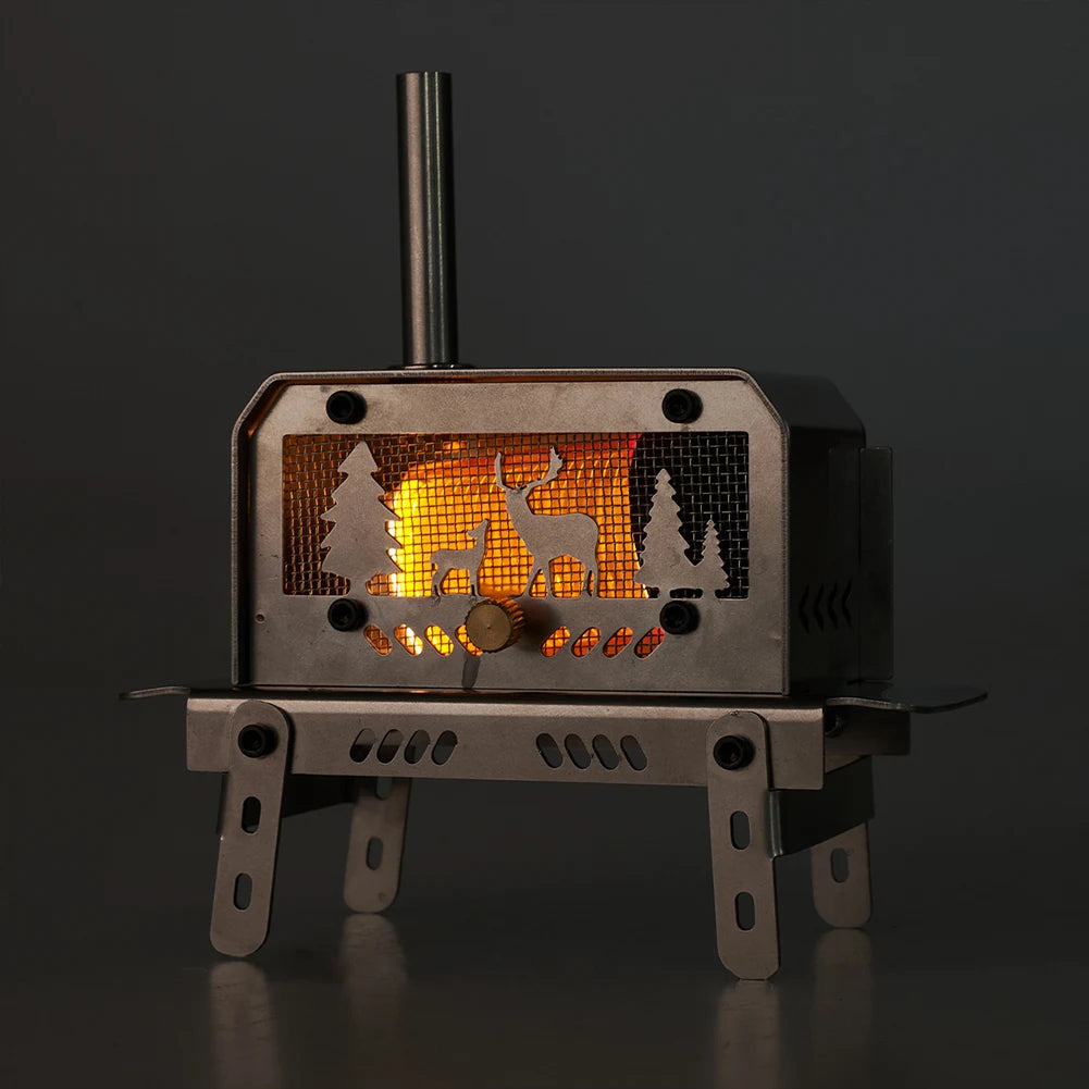 Stainless Steel Outdoor Firewood Stove for Camping and Backpacking Adventures