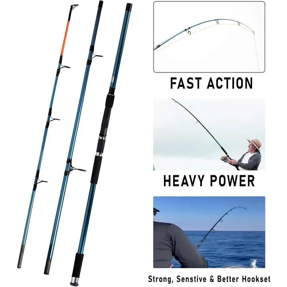 Surf Rod and Reel Combination for Saltwater Fishing with Spinning Reel 9+1 BB