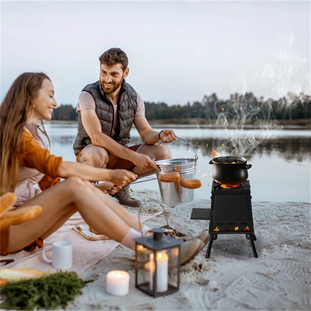 Portable Windproof Camping Wood Heater Stove for Outdoor Adventures
