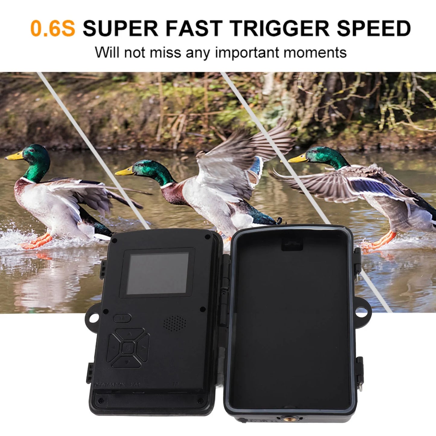 1080P Waterproof Hunting Camera with 16MP Night Vision and LCD Display