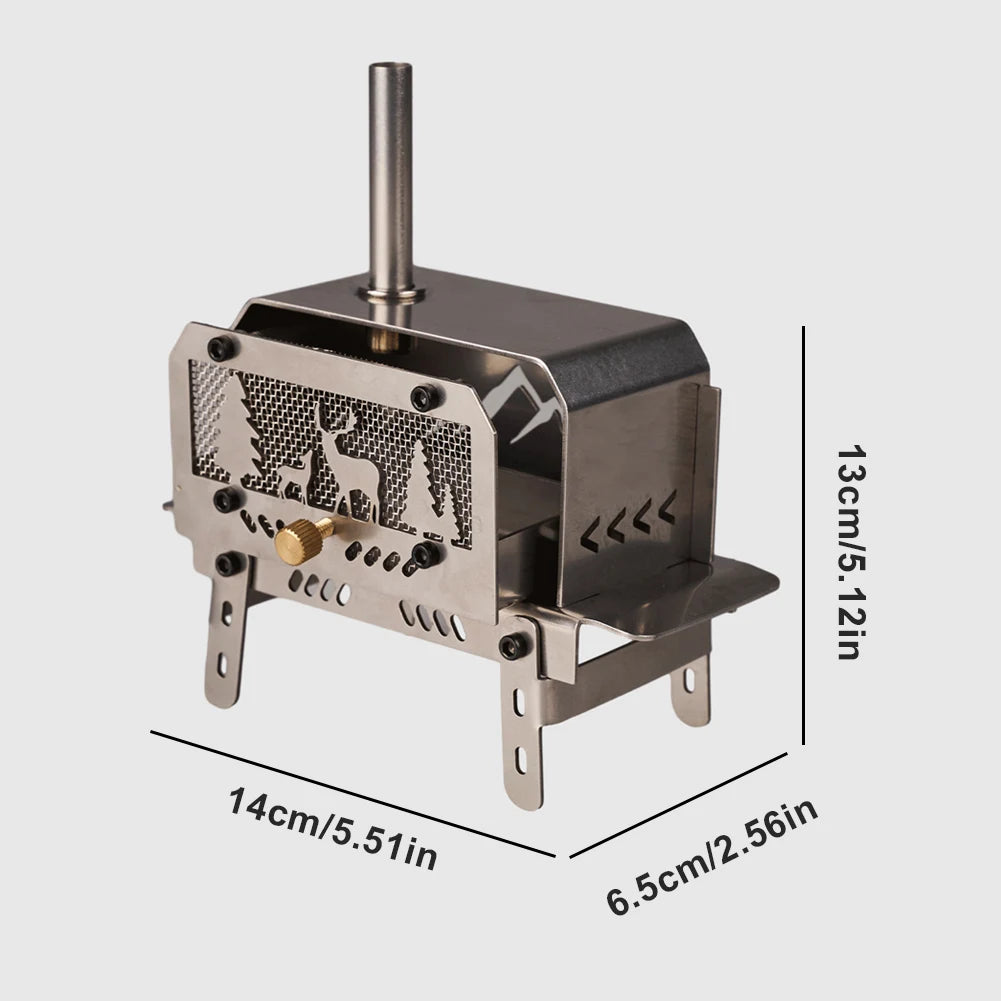 Stainless Steel Outdoor Firewood Stove for Camping and Backpacking Adventures