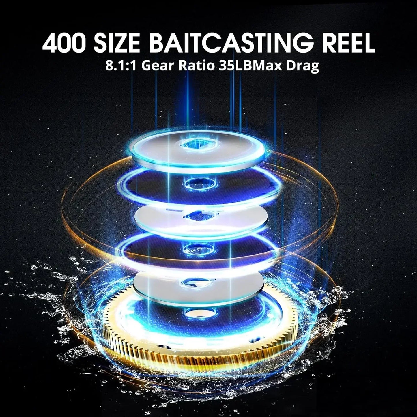 Alijoz 400 Baitcaster Fishing Reel with 38Lbs Drag and Aluminum Alloy Frame