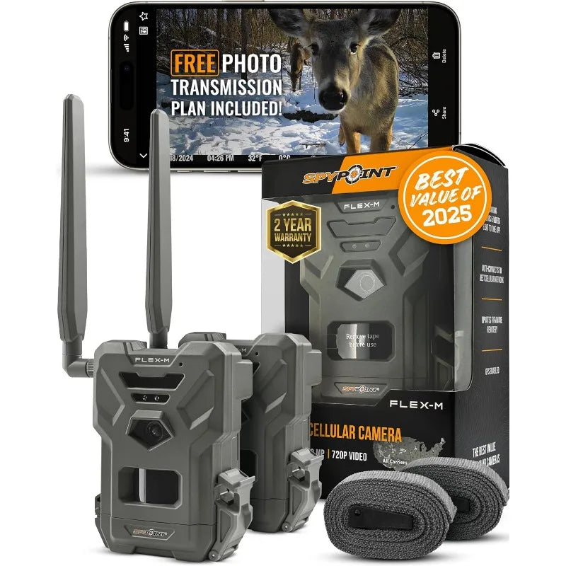 SPYPOINT Flex-M Twin Pack Cellular Trail Cameras with Night Vision and GPS