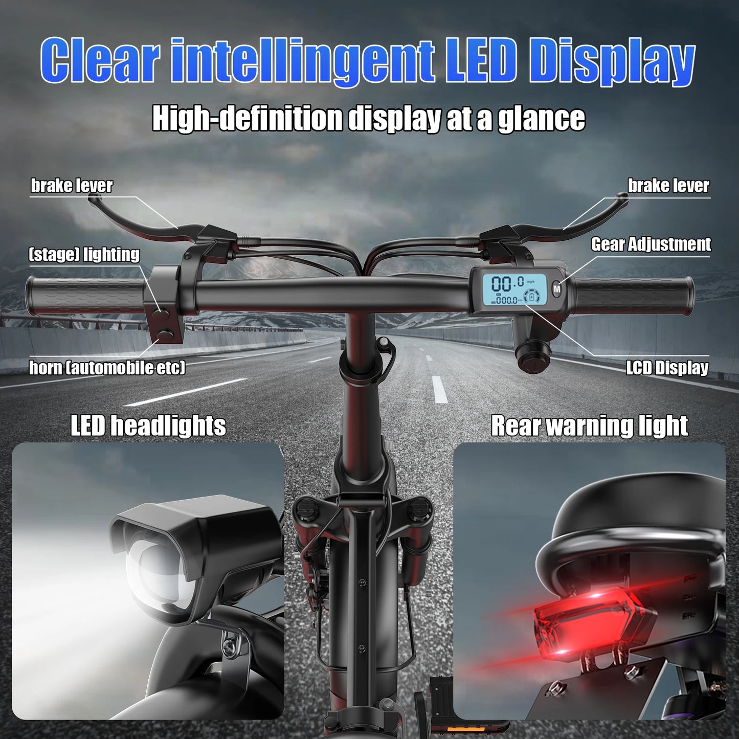 Electric Bike for Adults 48V 15AH Removable Battery 20MPH 35Miles 500W Motor