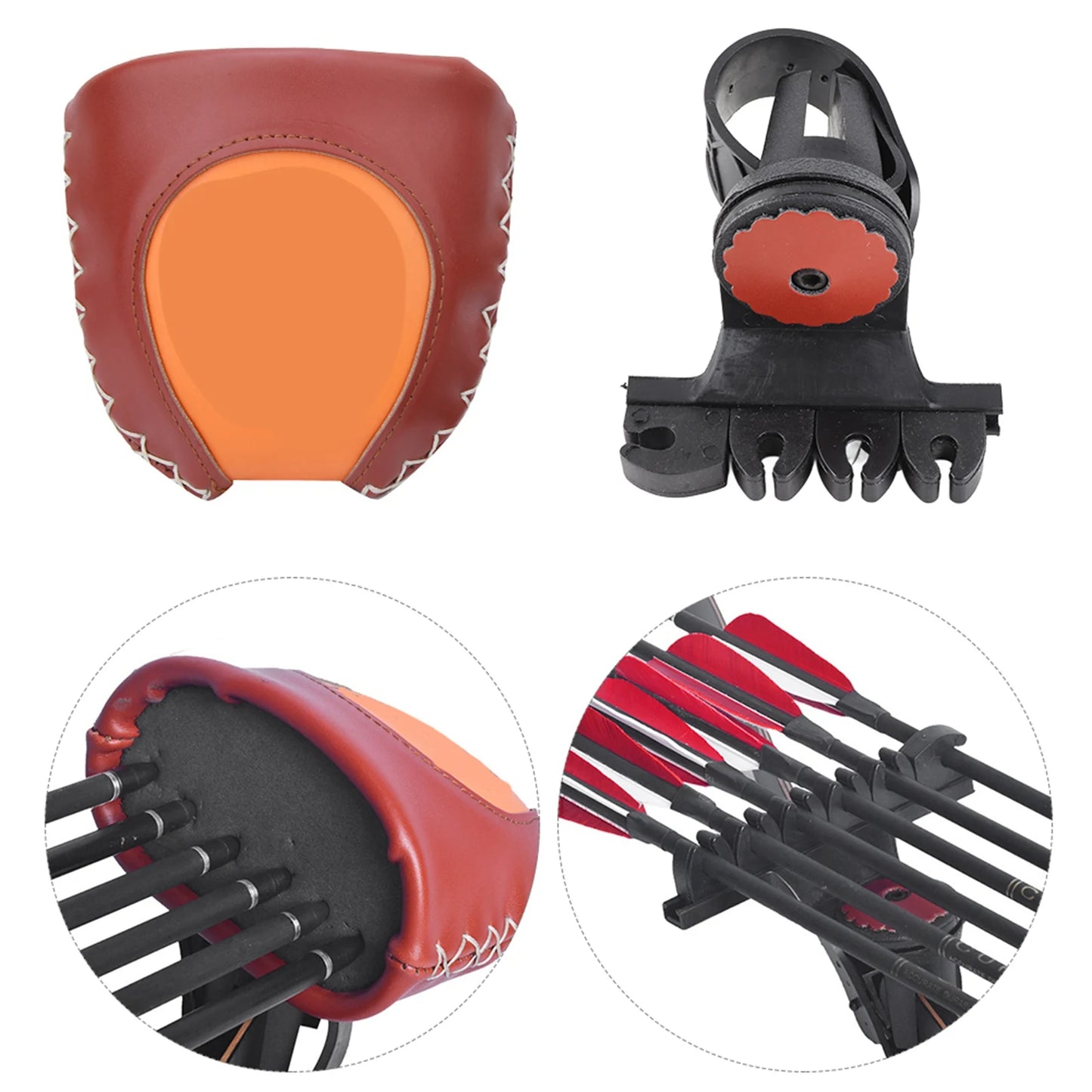 Quick Release 6 Arrows Archery Quiver for Recurved Bow Outdoor Hunting Accessory