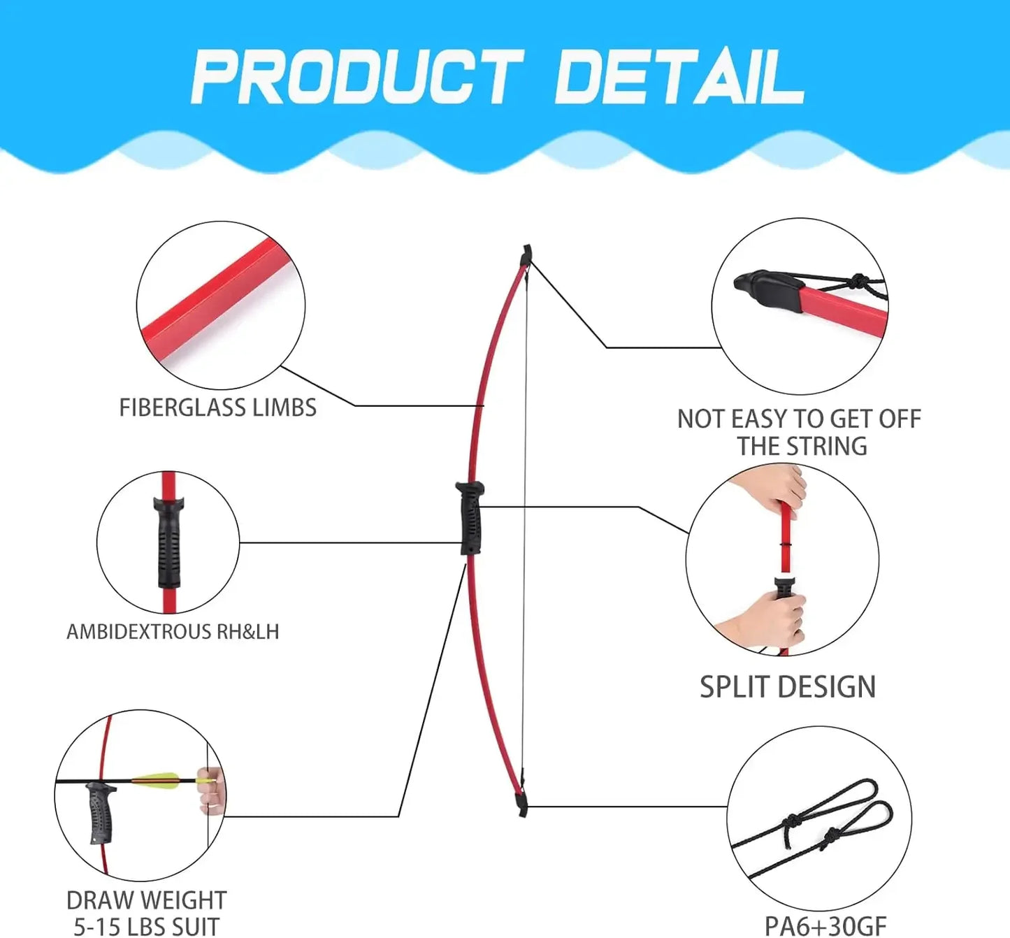Recurve Bow and Arrow Set for Junior Archery Training with Accessories