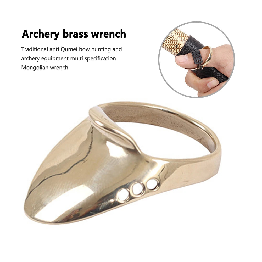 Sport Recurve Bow Brass Trigger Finger Ring for Archery Hunting Equipment