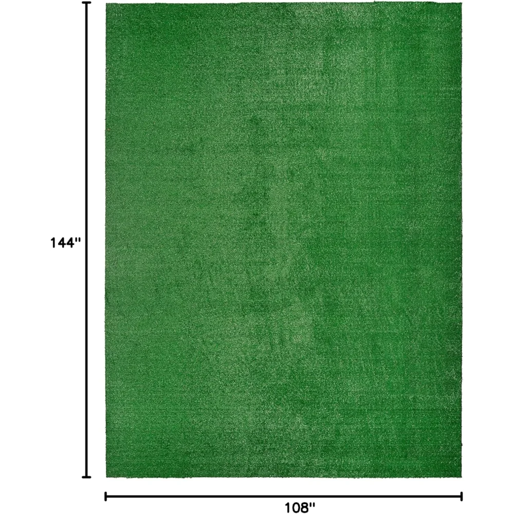 Large 9 Ft X 12 Ft Artificial Grass Indoor Outdoor Rug Durable Lush Green