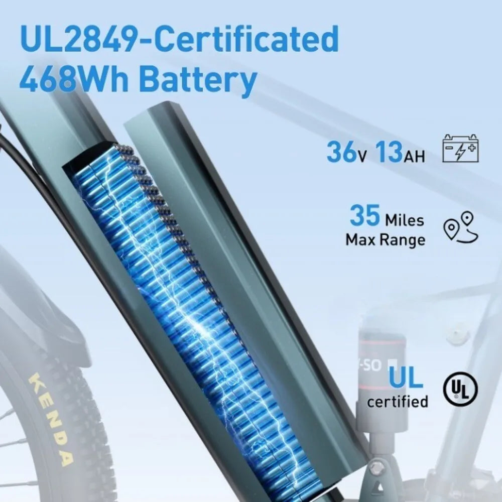 26 Inch 24 Inch Electric Mountain Bike 500W Motor 30 Mile Range Ebike