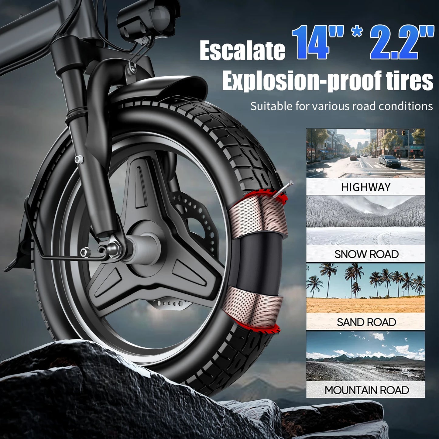 Electric Bike for Adults 48V 15AH Removable Battery 20MPH 35Miles 500W Motor