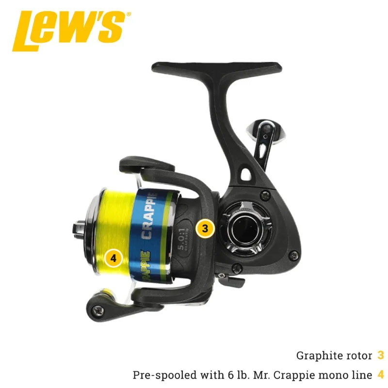 Lew's Crappie Thunder 6.5 Foot Spinning Rod and Reel Combo Green