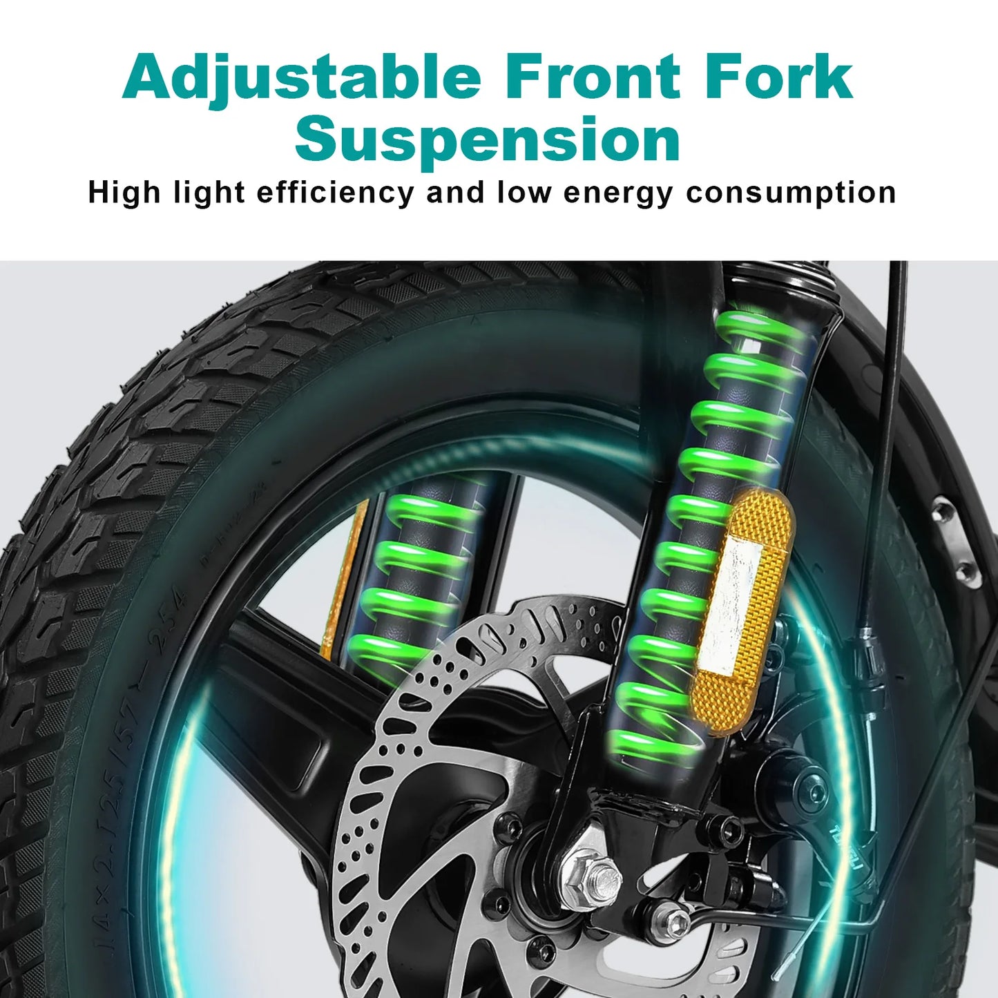 14 Inch Foldable Electric Bike for Adults with 500W Motor and Removable Battery