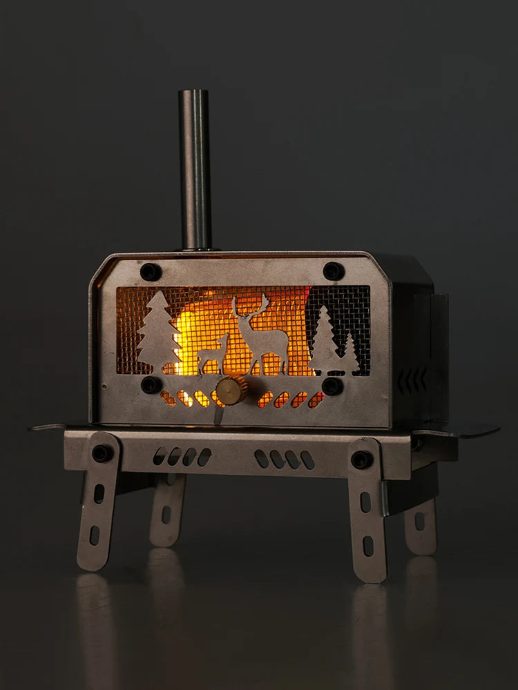 Stainless Steel Outdoor Firewood Stove for Camping and Backpacking Adventures