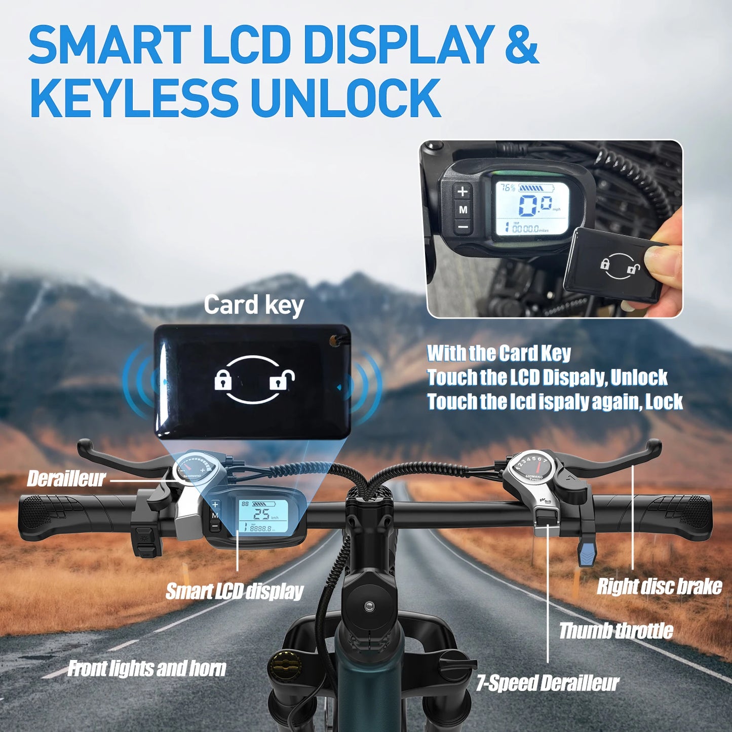 26 Inch 24 Inch Electric Mountain Bike 500W Motor 30 Mile Range Ebike