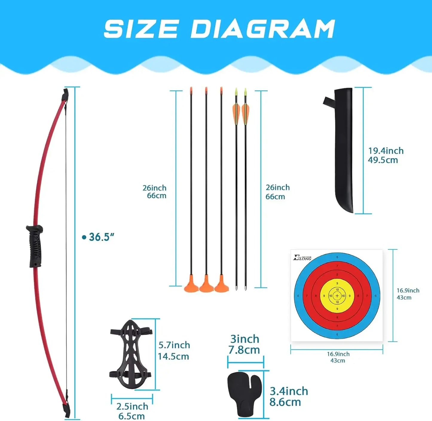 Recurve Bow and Arrow Set for Junior Archery Training with Accessories