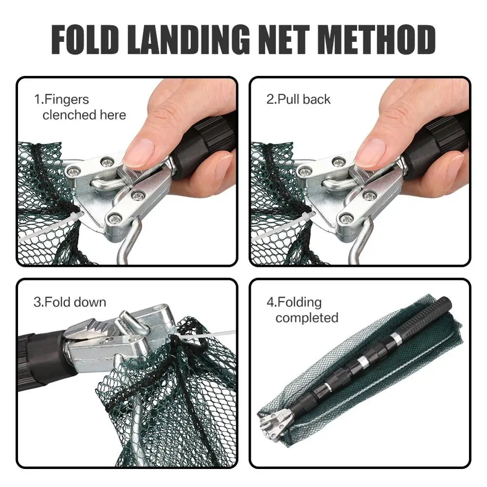 130CM Telescoping Aluminum Alloy Fishing Net for Easy Carp Catching