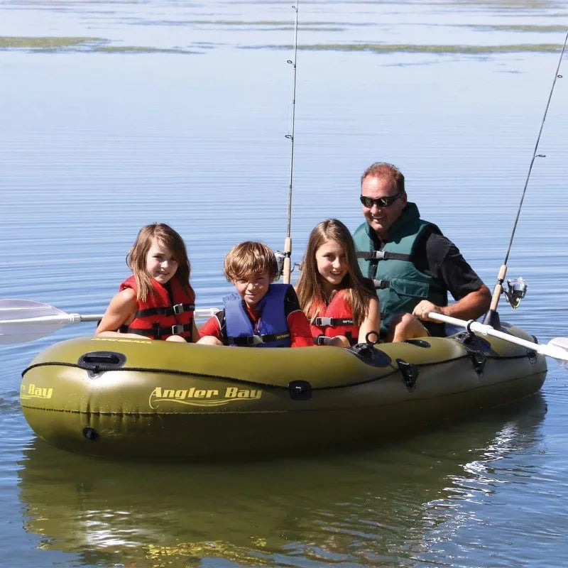 Airhead Angler Bay Inflatable Boat for Four with Rod Holders and Drain Plugs