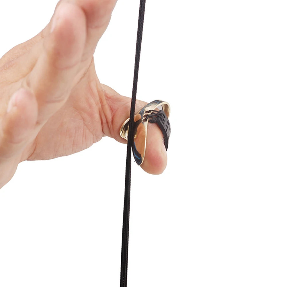Sport Recurve Bow Brass Trigger Finger Ring for Archery Hunting Equipment