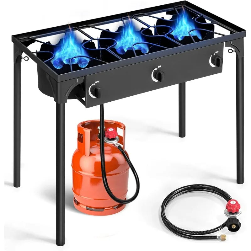 Outvita 3 Burner Propane Gas Stove 225000 BTU Outdoor Cooking Cooker