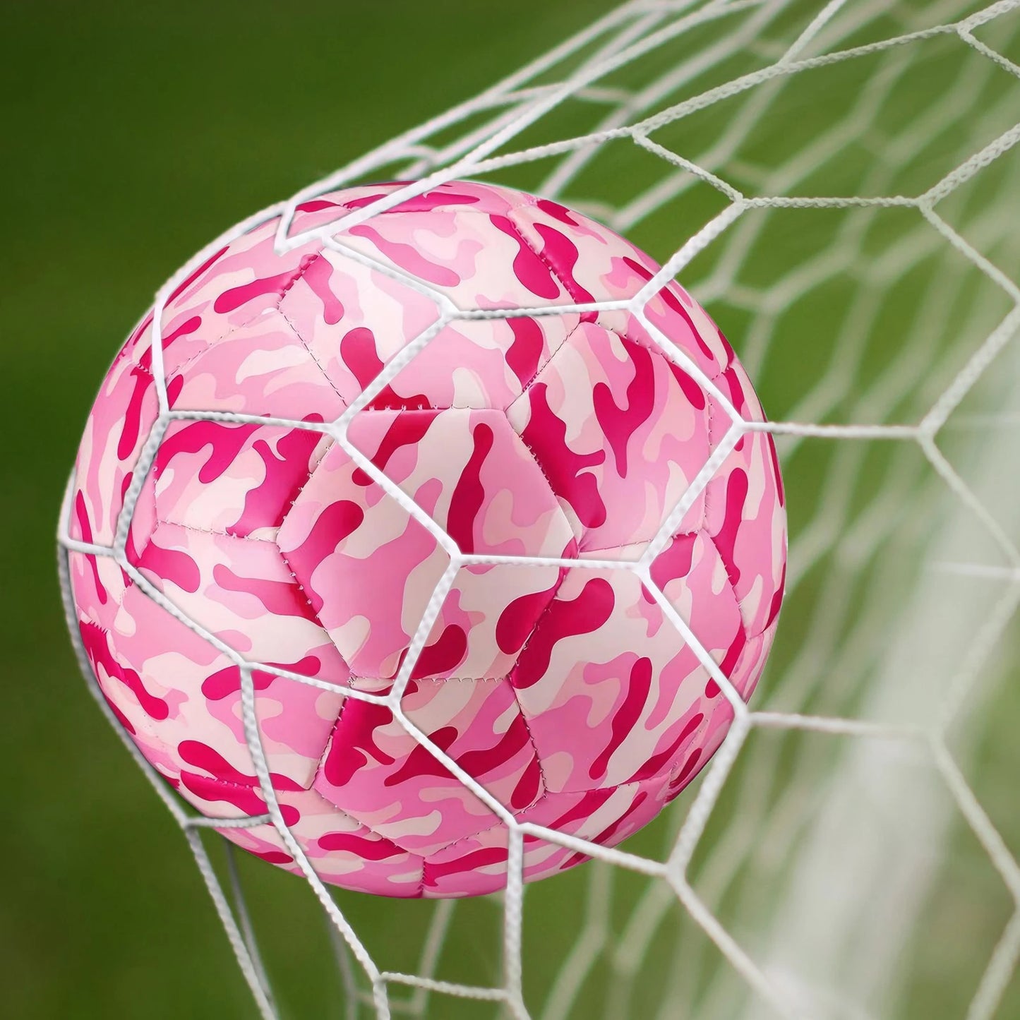 Girls Size 4 Camouflage Soccer Ball with Pump for All Ages Fun
