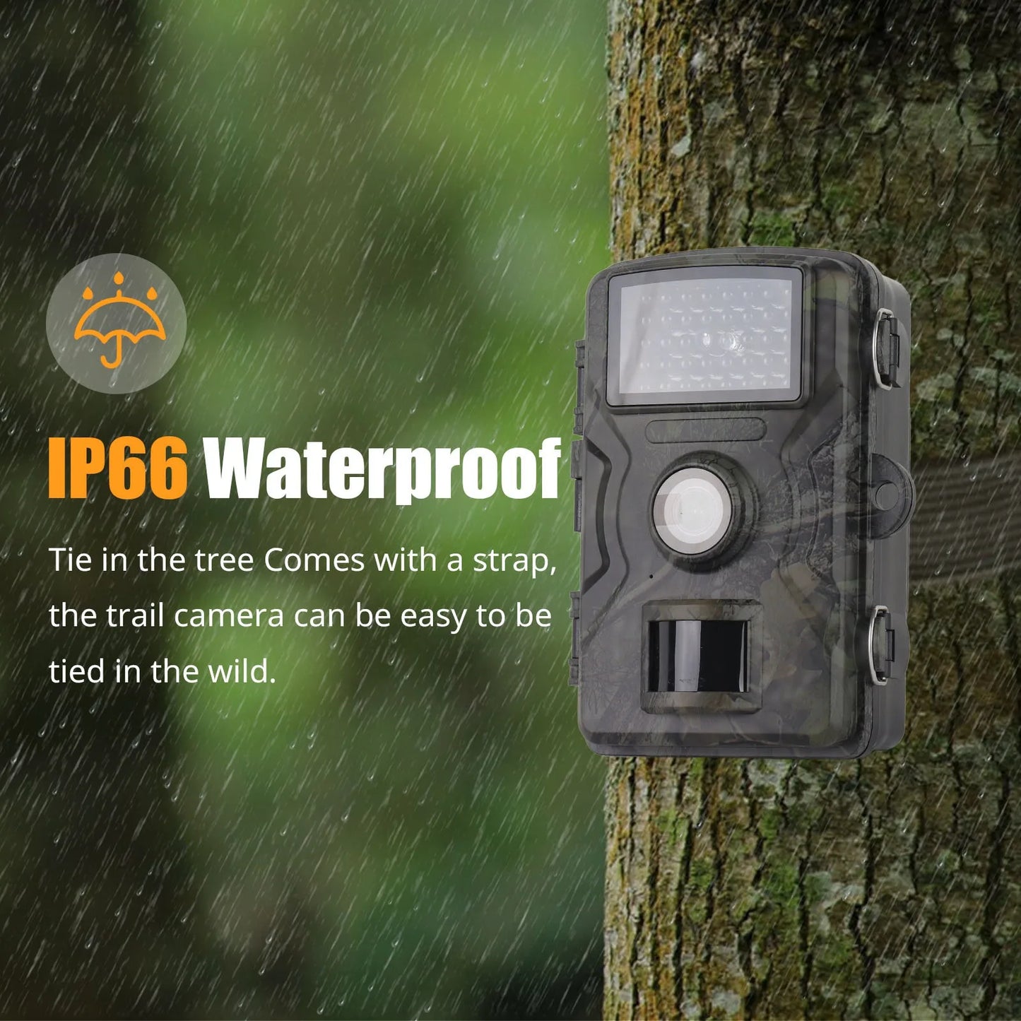 1080P Waterproof Hunting Camera with 16MP Night Vision and LCD Display