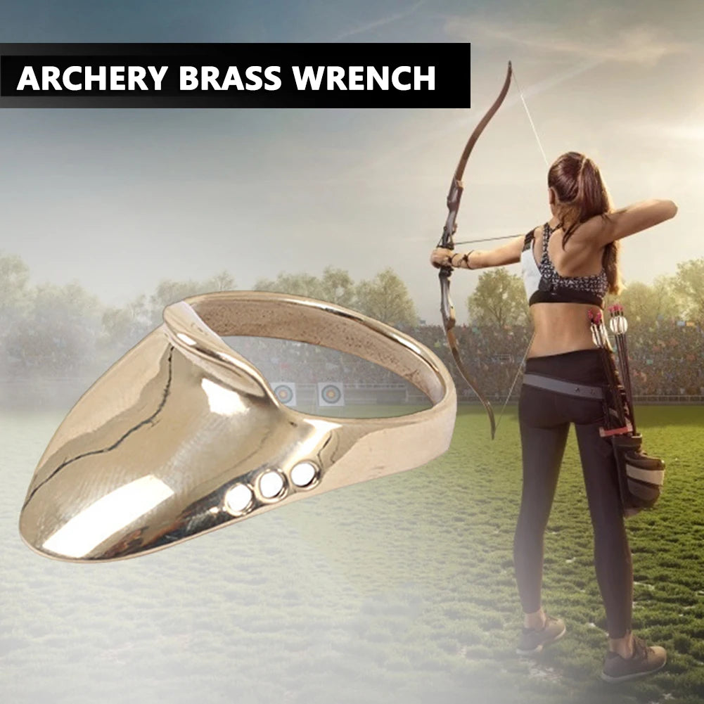 Sport Recurve Bow Brass Trigger Finger Ring for Archery Hunting Equipment