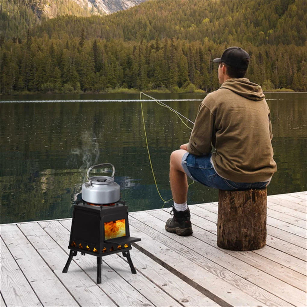 Portable Windproof Camping Wood Heater Stove for Outdoor Adventures