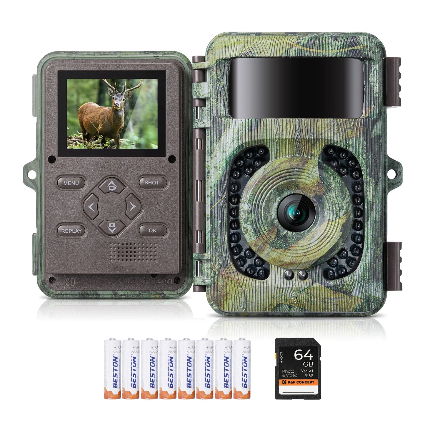 4K 48MP Trail Camera with No Glow Night Vision and 120° Wide Lens