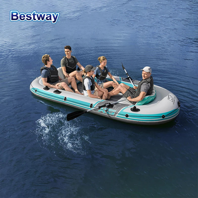 Bestway 65159 Inflatable Kayak for 5 People Durable PVC Large Adventure Boat
