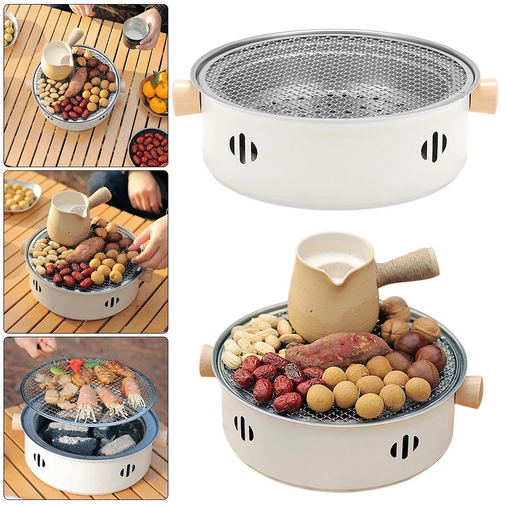 Portable Charcoal BBQ Stove Compact Tabletop Grill for Outdoor Camping