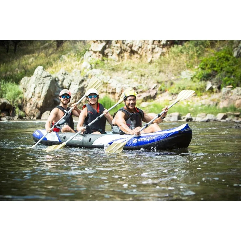 Sevylor Big Basin 3 Person Inflatable Kayak with Adjustable Seats and Carry Handles