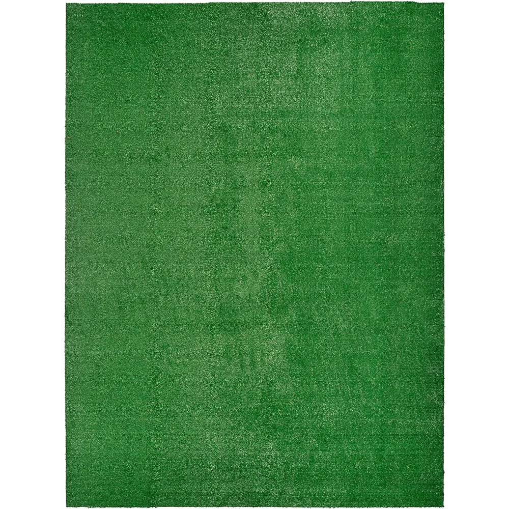Large 9 Ft X 12 Ft Artificial Grass Indoor Outdoor Rug Durable Lush Green