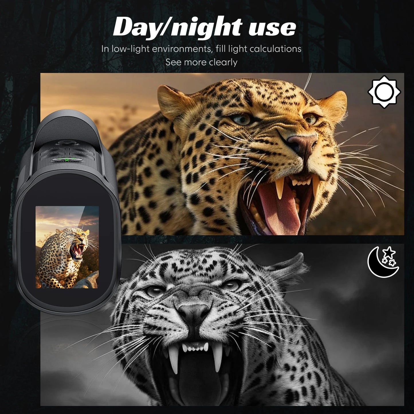 Infrared Night Vision Telescope Camera 10X Zoom 2.8 Inch Screen for Wildlife
