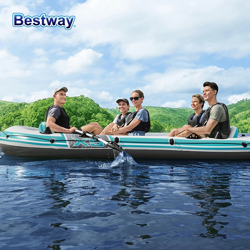 Bestway 65159 Inflatable Kayak for 5 People Durable PVC Large Adventure Boat
