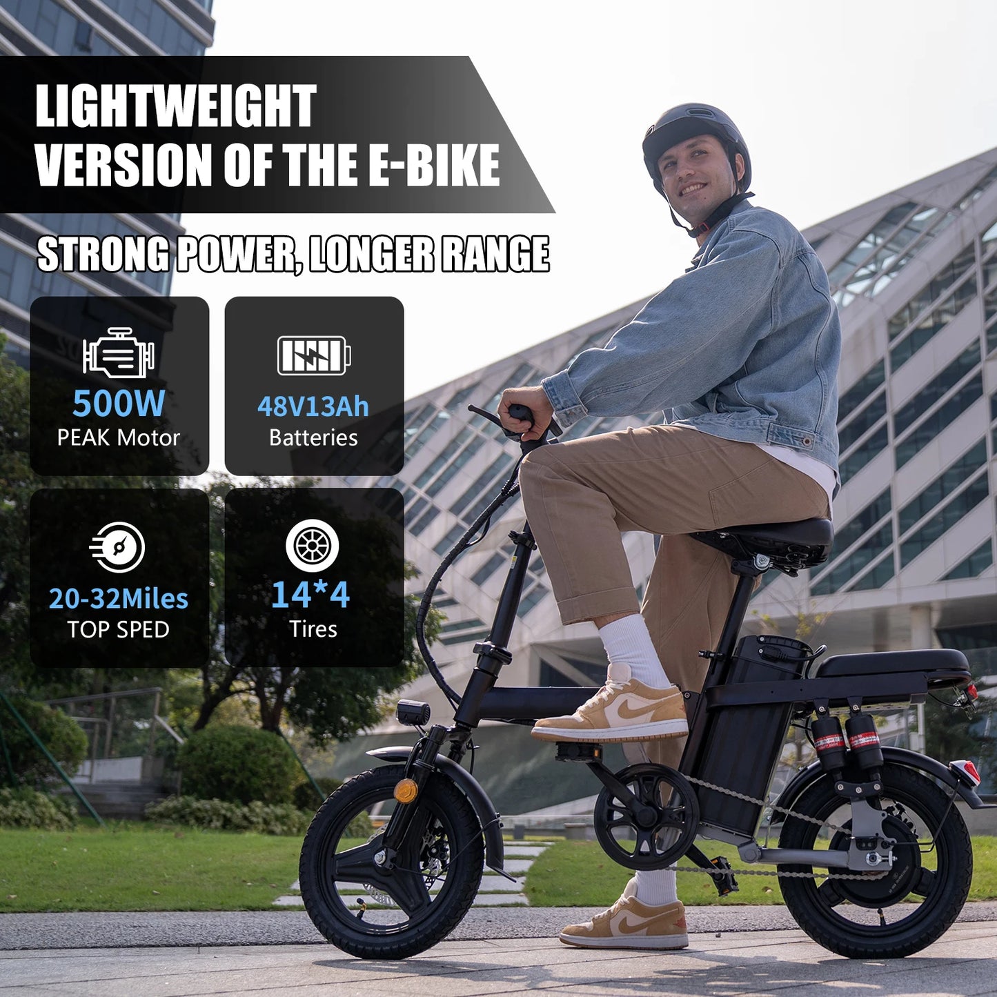 Electric Bike for Adults 48V 15AH Removable Battery 20MPH 35Miles 500W Motor