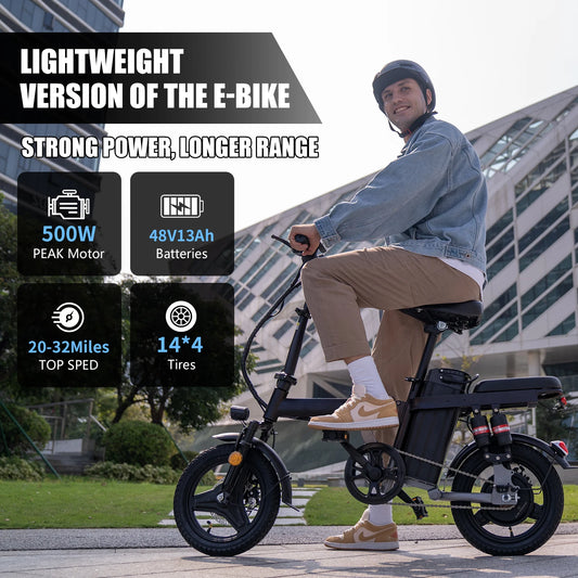 Electric Bike for Adults 48V 15AH Removable Battery 20MPH 35Miles 500W Motor