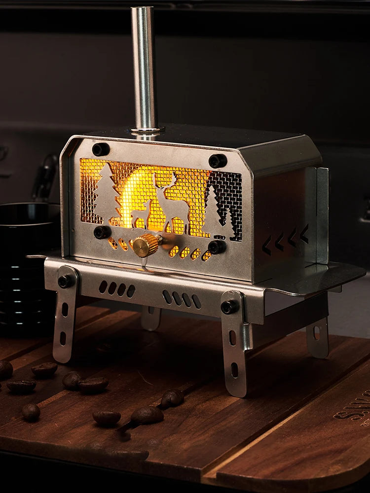 Stainless Steel Outdoor Firewood Stove for Camping and Backpacking Adventures