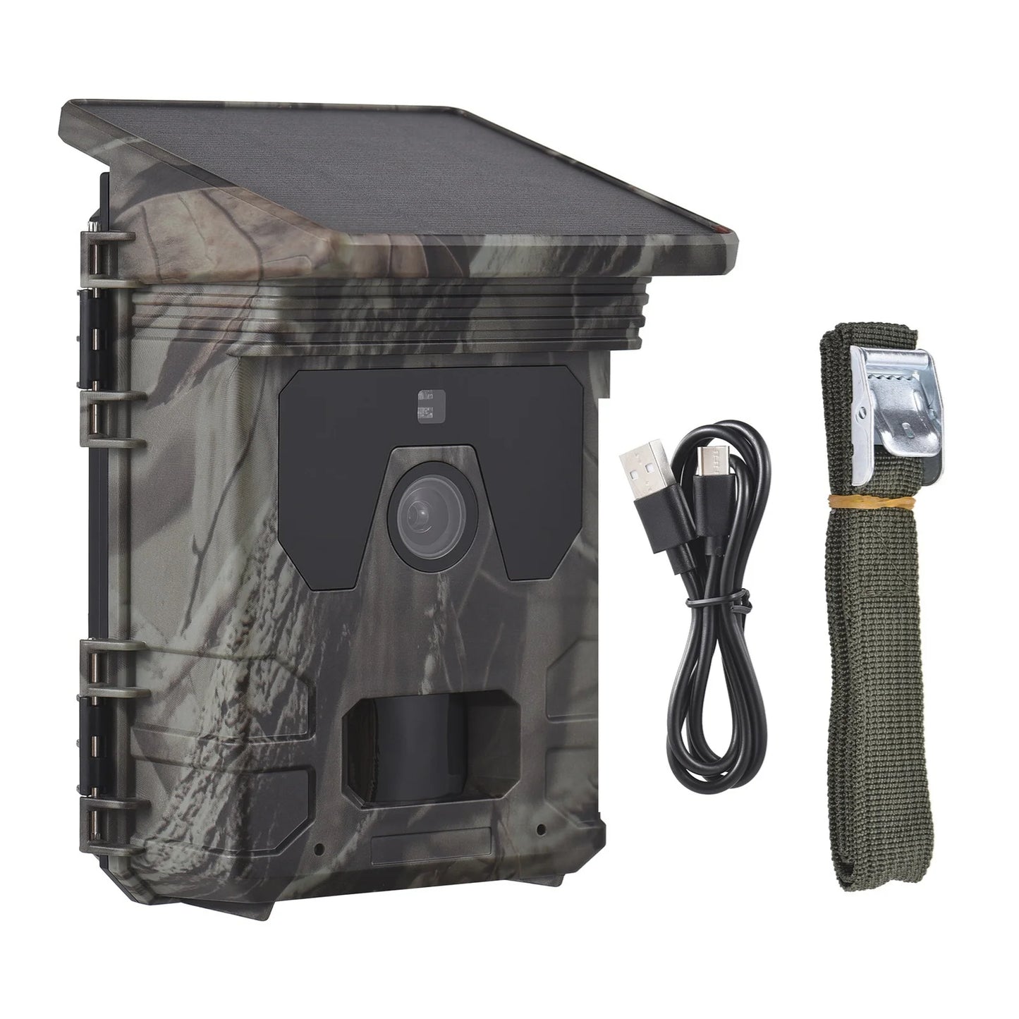 Solar Powered 50MP 4K Trail Camera With 0.3s Trigger Time For Wildlife Monitoring