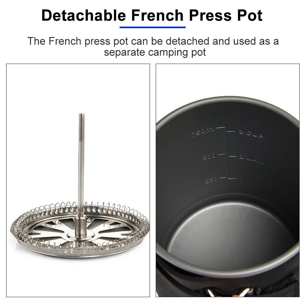 Widesea Outdoor Camping Cooking System with Heat Exchanger Gas Stove Burner