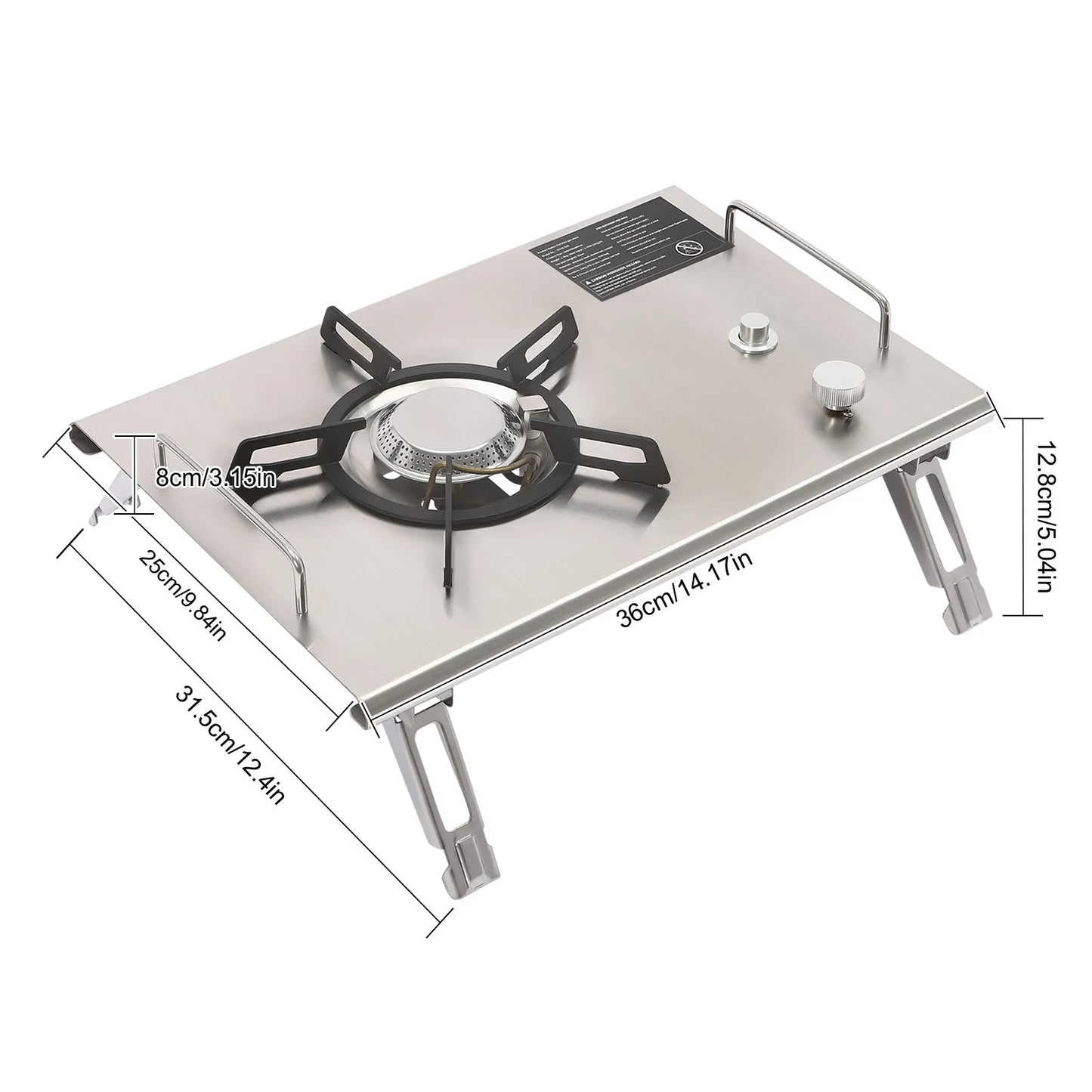 Foldable Portable Gas Stove Stainless Steel Single-Burner for Camping