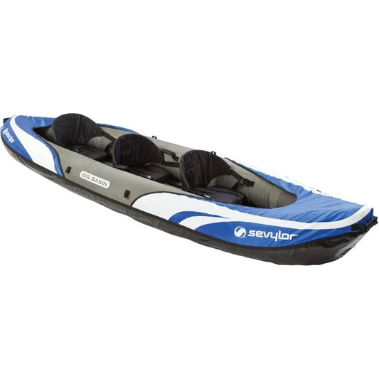 Sevylor Big Basin 3 Person Inflatable Kayak with Adjustable Seats and Carry Handles