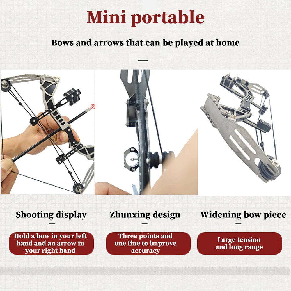 Toparchery 9.5 Inch Mini Compound Bow Set with 4 Arrows and Target Paper