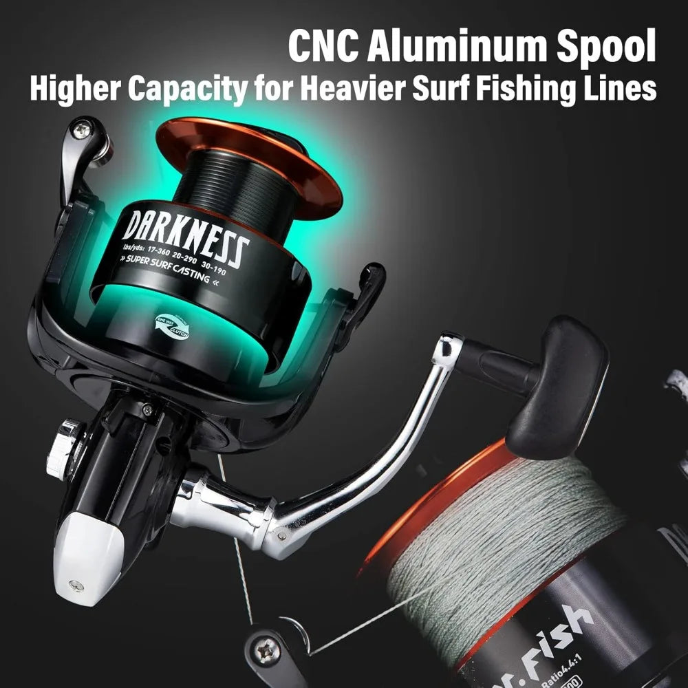 Surf Rod and Reel Combination for Saltwater Fishing with Spinning Reel 9+1 BB