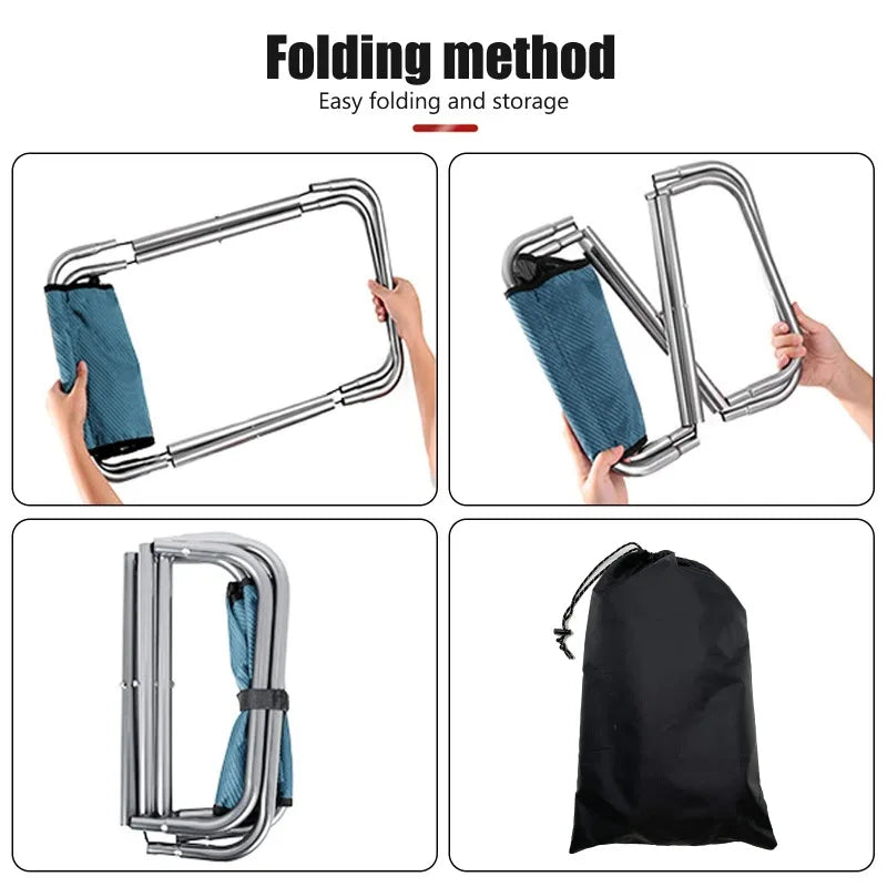 Portable Folding Picnic Camping Stool Ultralight Aluminium Alloy Fishing Chair
