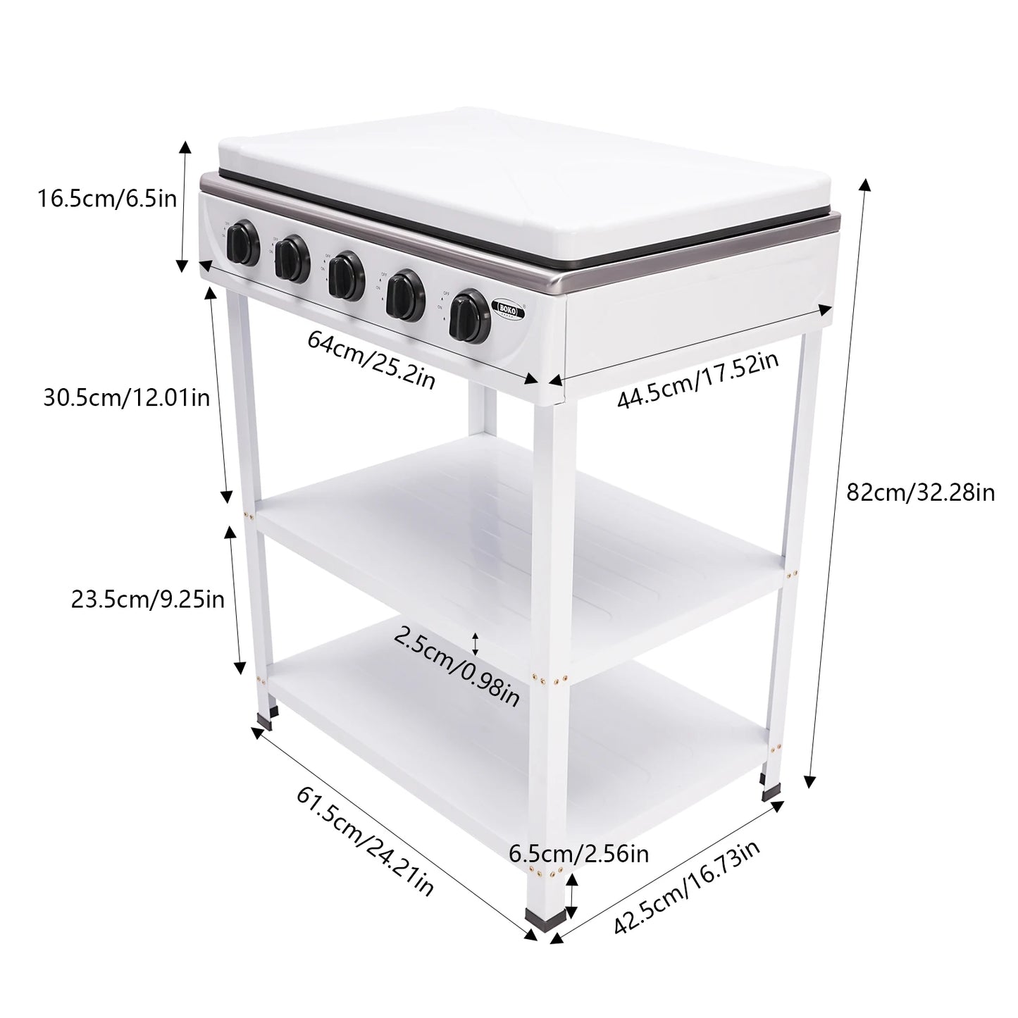 4/5 Burners Gas Stove with Independent Control for Outdoor Camping and Travel